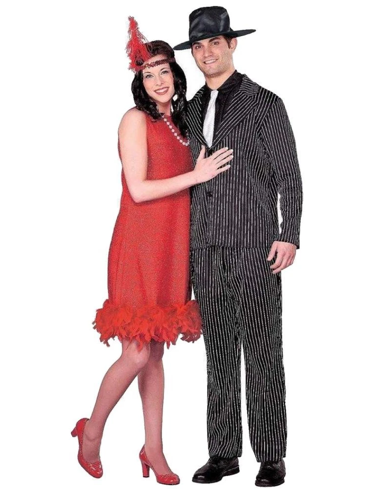 Mujer 1920 Aleta Halloween Disfraz Tocado, Collar y Vestido Pequeño Foto 1 de 1