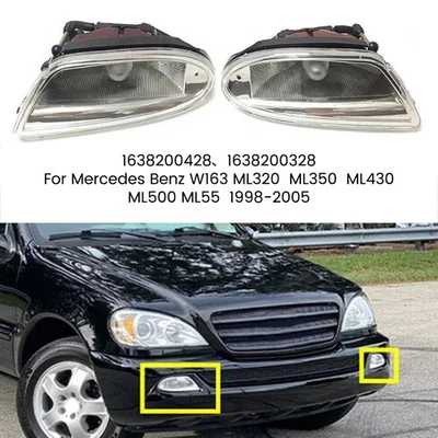 2x Front Fog Light Lamp For Mercedes Benz W163 ML350 ML500 ML430 Left+Right - Image 1 of 4