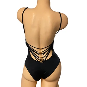 ¡NUEVO CON ETIQUETAS! Traje de baño negro sexy espalda de una sola pieza Victoria's Secret XS - Imagen 1 de 4