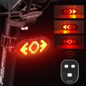 IPX4 Waterproof USB Charging Wireless Remote Control Bike Turning Tail Light - Picture 1 of 10
