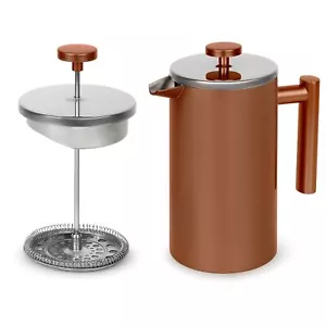 French Press Stainless Steel Double Walled Insulated Coffee & Tea Maker - Picture 1 of 9