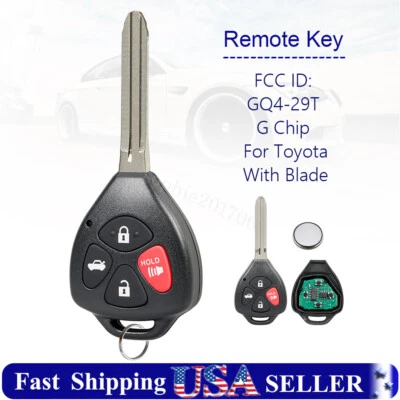 Llavero remoto sin llave para Toyota Corolla 2010 2011 2012 2013 chip G GQ4-29T Foto 1 de 4