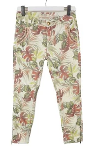 Mos Mosh Etta Printed 7/8 Jeans Damen W26 Blättern Zip Fly Stretch Skinny - Bild 1 von 9