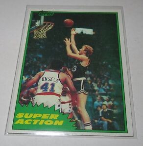 1981-82 Larry Bird Boston Celtics NBA Basketball Super Action Topps Card #101 NM