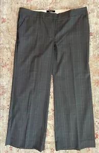 BODY BY VICTORIA Marisa-Fit Gray Checkered Pants Wide-Leg Lightweight 16 EUC - Picture 1 of 6