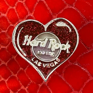 LAS VEGAS USA🎸Hard Rock HOTEL®HRH PIN🎸1990s Red Sparkly HEART Purple Logo🎗 - Picture 1 of 3