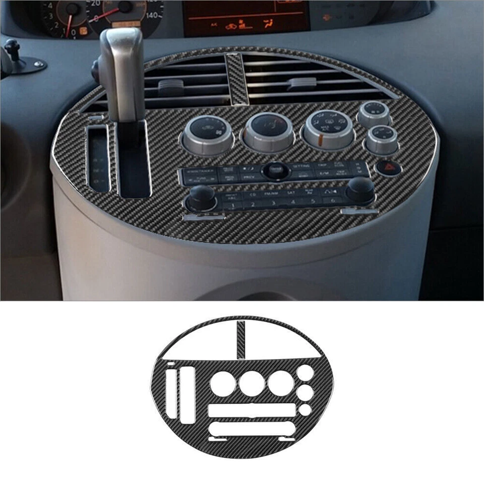 Cubierta de consola central interior de fibra de carbono 2 piezas para Nissan Quest 2004-06 Foto 1 de 4