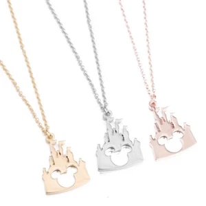 Mickey Mouse SILVER Castle Necklace - Disney Jewelry - Mickey Mouse Jewelry - Picture 1 of 6