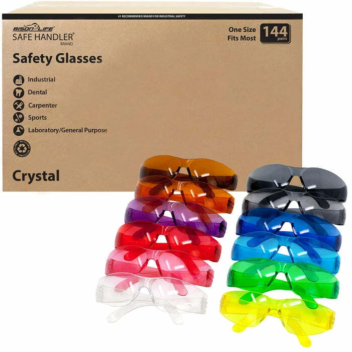Gafas de seguridad de cristal a todo color, para adultos y jóvenes (paquete de 144) Foto 1 de 4