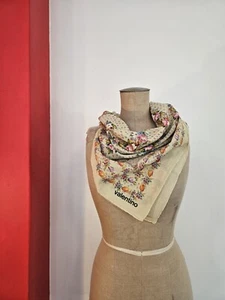 Vintage ca. 60s VALENTINO  Cotton  Square Scarf Foulard ca 86cm  (#28) - Bild 1 von 10