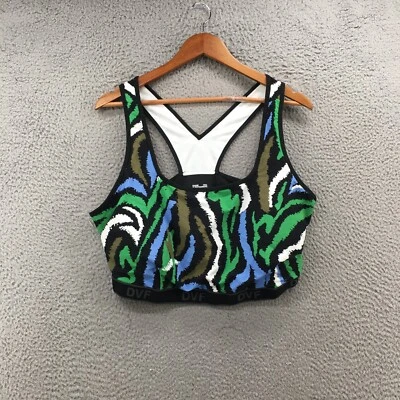 DVF Diane Von Furstenberg Activewear Womens 2X Plus Green Racerback Sports Bra - Image 1 of 4