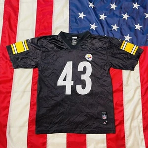 Vintage Troy Polamalu Pittsburgh Steelers Reebok NFL Jersey Size YOUTH LARGE 43 - Picture 1 of 8