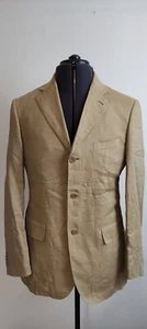 Niama Mens Casual Blazer Jacket Pure 100% Linen Beige Size EU 48 UK 40 - Picture 1 of 7