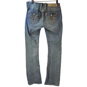 Rock Revival Denim Jeans Lupita Boot Cut Low Rise Women's 27 Western Embellished - Picture 1 of 23
