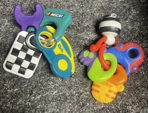 Safety First NASCAR Racing Teething Keys & Nuby Brand Teething Key Ring Toys Set - Picture 1 of 5