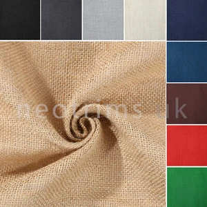 Dyed Jute Hessian Fabric,6 Colours 60 inch Extra Wide Cloth Burlap Upholstery - Picture 1 of 66