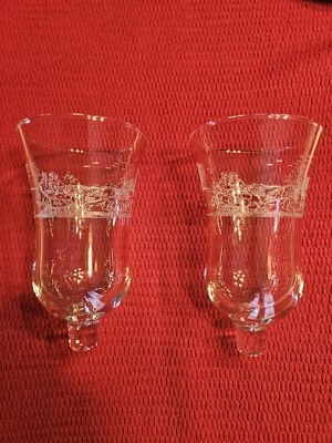 2 - Homco травленое стекло Peg Votive бра подсвечники льда филигранный Winterland - Изображение 1 из 4