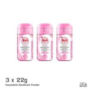 3x Taoyeablok Deodorant Powder Natural 100% Sakura scent  Alum Whitening