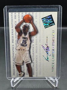 1998 PRESS PASS AUTHENTICS!  VINCE CARTER!  RC!  TORONTO RAPTORS!  #4 - Picture 1 of 2