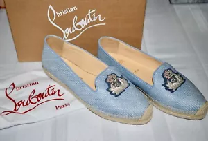 Christian Louboutin Nanou Orlato Donna Flat Paille Jeans Size 40 / US 10 Flats - Picture 1 of 13