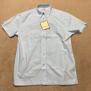 Ben Sherman Hemd mit Knopfleiste Small Herren blau kariert kariert kurzarm neu mit Etikett - Bild 1 von 15
