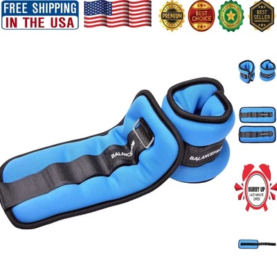 Comfortable Blue Adjustable Ankle Weights (1-20lbs) for Gym and Home Training - Изображение 1 из 4