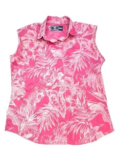 Cowboy Equip For Her Shirt Damen C 42" rosa/weiß Blumen Perlen Druckknopf ärmellos - Bild 1 von 7
