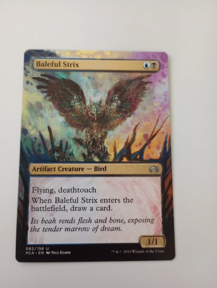 Baleful Strix MTG Hand Painted extended art Planechase Anthologies - Image 1 of 1