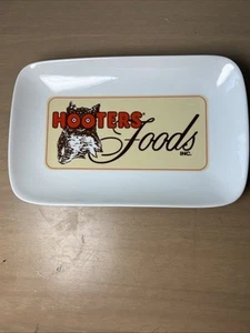 Vintage Hooters Foods Inc. Ala Antipasto Vassoio Piatto Servizio 6x9 Ceramica - Foto 1 di 6