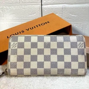 bellissimo portafoglio lungo Louis Vuitton cerniera rotonda Damier Azur dal Giappone - Foto 1 di 12