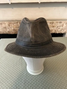 Vintage Old Country Road Waxed Canvas Hat Adult Large Brown - Photo 1/12