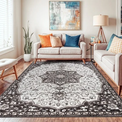 Alfombra de área Rugshop alfombras medallón tradicionales en venta alfombras de sala marrón 8x10 Foto 1 de 4