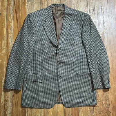 Blazer Ermenegildo Zegna Suave Talla 52 Pata de Gallo Abrigo Deportivo Lana Seda 42US Foto 1 de 4