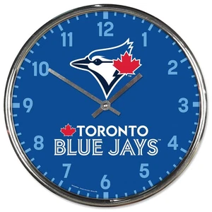 Toronto Blue Jays Round Chrome Wall Clock - Picture 1 of 1