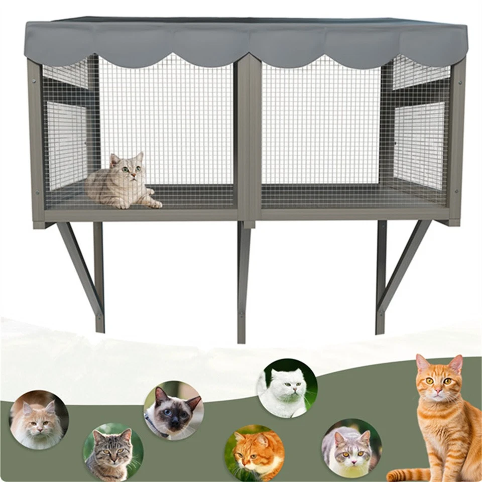 Catio ventana gato para interiores gatos ventana percha casa cómoda exterior mascota cueva Foto 1 de 4