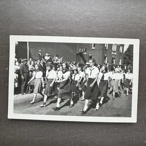 RPPC POSTCARD Girl Scouts Campfire Girls Girl Guides Marching In A Parade - Picture 1 of 2