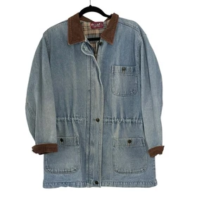 Chaqueta vaquera vintage Denim & Co para tareas de campo cordón cintura M años 90 leer - Imagen 1 de 15