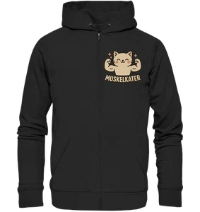 Muskelkater - Hooded Zipper Jacke | Gym Katze Fitness Kater Kraftsport - Picture 1 of 4