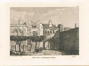 ENGRAVING WATER-GATE SOUTHAMPTON HAMPSHIRE 1784 S HOOPER - Picture 1 of 2