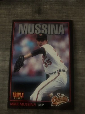 HOFer MIKE MUSSINA Baltimore Orioles 1993 Leaf Triple Play Baseball Card #13 - Image 1 of 2