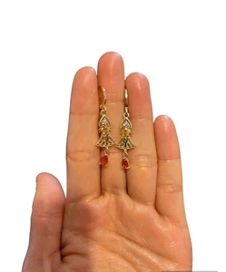 18k Gold Plated multicolor CZ Earrings Jewelry Gift For Women - Picture 1 of 2