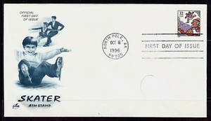 HOLIDAY SKATER ICE DANCING NORTH POLE  1996 ARTCRAFT CACHET FDC UNADDR - Picture 1 of 1