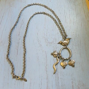 The Limited Silvertone Long Bird Bee Charm Necklace - Picture 1 of 3