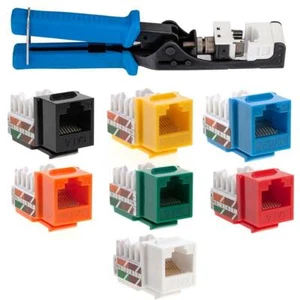 Lote de herramientas perforadas Cat6 Keystone Jack Network Ethernet 45 grados RJ45 - Imagen 1 de 33