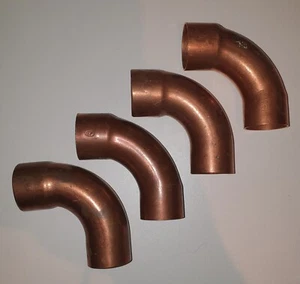 4 Stück: Lötfitting Kupfer Fitting Löt Bogen 90° i/a  35mm Weichlot - Bild 1 von 2