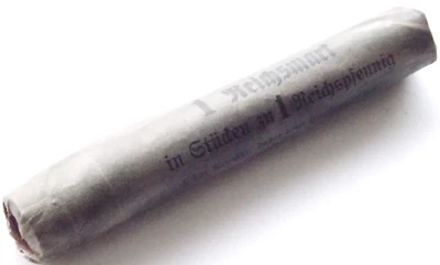 GERMAN Roll 100x 1 REICHSPFENNIG Coin 1937- 1940 Copper SWASTIKA 3RD WW2 Pfennig - Image 1 of 4