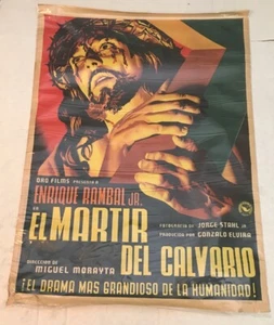EL MARTIR DEL CALVARIO Enrique Rambal Josep Renau MEXICAN MOVIE POSTER 1952  - Picture 1 of 6