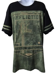 Affliction Freedom Defender T Shirt XL Men AK47 Rifle 556 Design Army Green USA - Picture 1 of 8