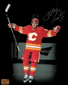 Johnny Gaudreau Calgary Flames Signed Autographed Throwback Celly Spotlight 8x10 - Picture 1 of 1