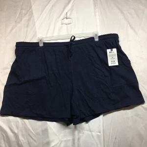 TERRA & SKY NAVY BLUE KNIT SHORTS Elastic Waist Front Pockets Sz 3X - Picture 1 of 12